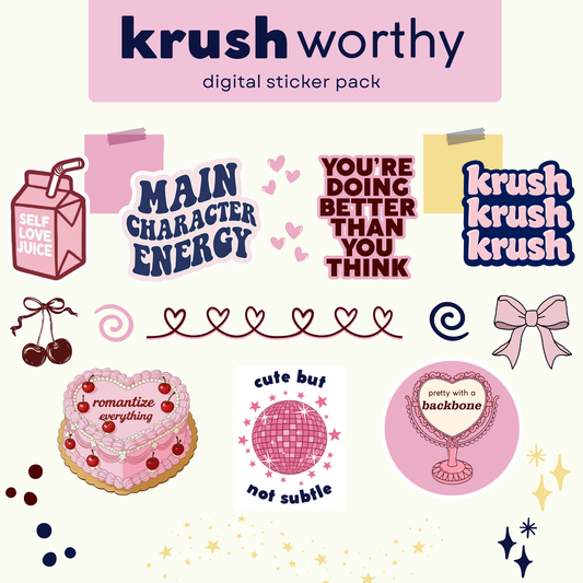 krush worthy digital sticker pack - vol 1