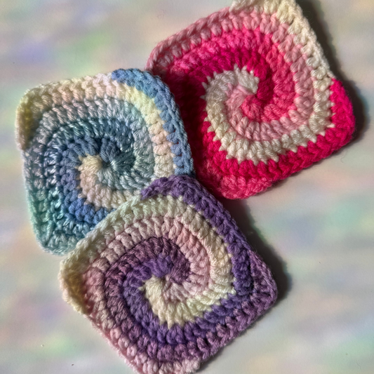 spiral crochet coasters